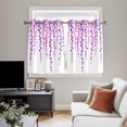 thumbnail image 4 of Purple Polka Dots Kitchen Curtains Window Panels, Vintage Abstract Art Watercolor Insulated Window Treatment Curtain, Grommet Curtains for Bedroom/Living Room/Bathroom, 2 Piece 42"Wx45"L, 4 of 8