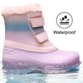 thumbnail image 3 of HOMEHOT Kid's Snow Boots Faux Fur Lining Warm Winter Boots​ Anti-slip Boots for Girls Purple 11 Little Kid, 3 of 6