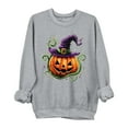 thumbnail image 2 of Sweatshirts for Women Halloween Sweatshirts Printed Round Neck Long Sleeved Sweatshirts,Sweatshirts for Women Gray, 2 of 4