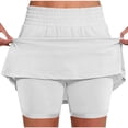 thumbnail image 3 of Women's Casual Solid Color Summer Elastic Waist Stretchy Pants, Mid Waisted Fit, Loose Soft Fabric, Lounge Athletic Gym, Yoga Running Fitness | VerBelle,White S, 3 of 7