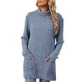 thumbnail image 3 of SHINE UP Long Sleeve Shirts for Women Ribbed Turtleneck Sweater Casual Pullover Tops with Pockets, 3 of 8