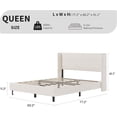 thumbnail image 2 of Soft Upholstered Platform Bed Frame with Wingback Headboard – Sturdy Wood Slats, Noise-Free, Easy Assembly, No Box Spring Needed – Queen Size, Offwhite Flannel, 2 of 6