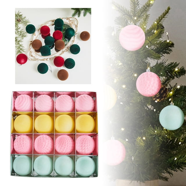 TIELUTT Flocked Christmas Christmas Tree Hanging Decorations Christmas Hanging Scene Christmas Decorations Sky Color Stain Glass round Stained Glass Window Rocks Decorations Easter Eggs