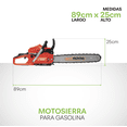 thumbnail image 4 of Motosierra Gimterra 20 Pulgadas 54cc 3.5HP CS5800 Motor 2 Tiempos Cadena 3/8 para Tala y Corte de Madera, 4 of 5