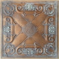 thumbnail image 1 of Drop-In, Glue-Up 2'x2' Faux Tin PVC Ceiling Tile , Weathered Copper, Pack of 10, 1 of 2
