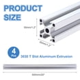 thumbnail image 2 of 4PCS T Slot 3030 Aluminum Extrusion, 500mm European Standard Anodized Linear Rail Profile for 3D Printer Parts CNC DIY Projects, Silver, 2 of 5