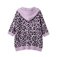 thumbnail image 5 of KHONTS 3/4 Sleeve Leopard Sweaters for Women Lightweight Pullover Sweater Hoodie Casual Loose Drawstring Oversized Fall Outfits Purple XXXXL, 5 of 5