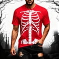 thumbnail image 2 of LIIPEE Halloween Skeleton Graphic Tees For Men Short Sleeve Crew Neck Tshirt Fall Holiday T‑Shirts, 2 of 4