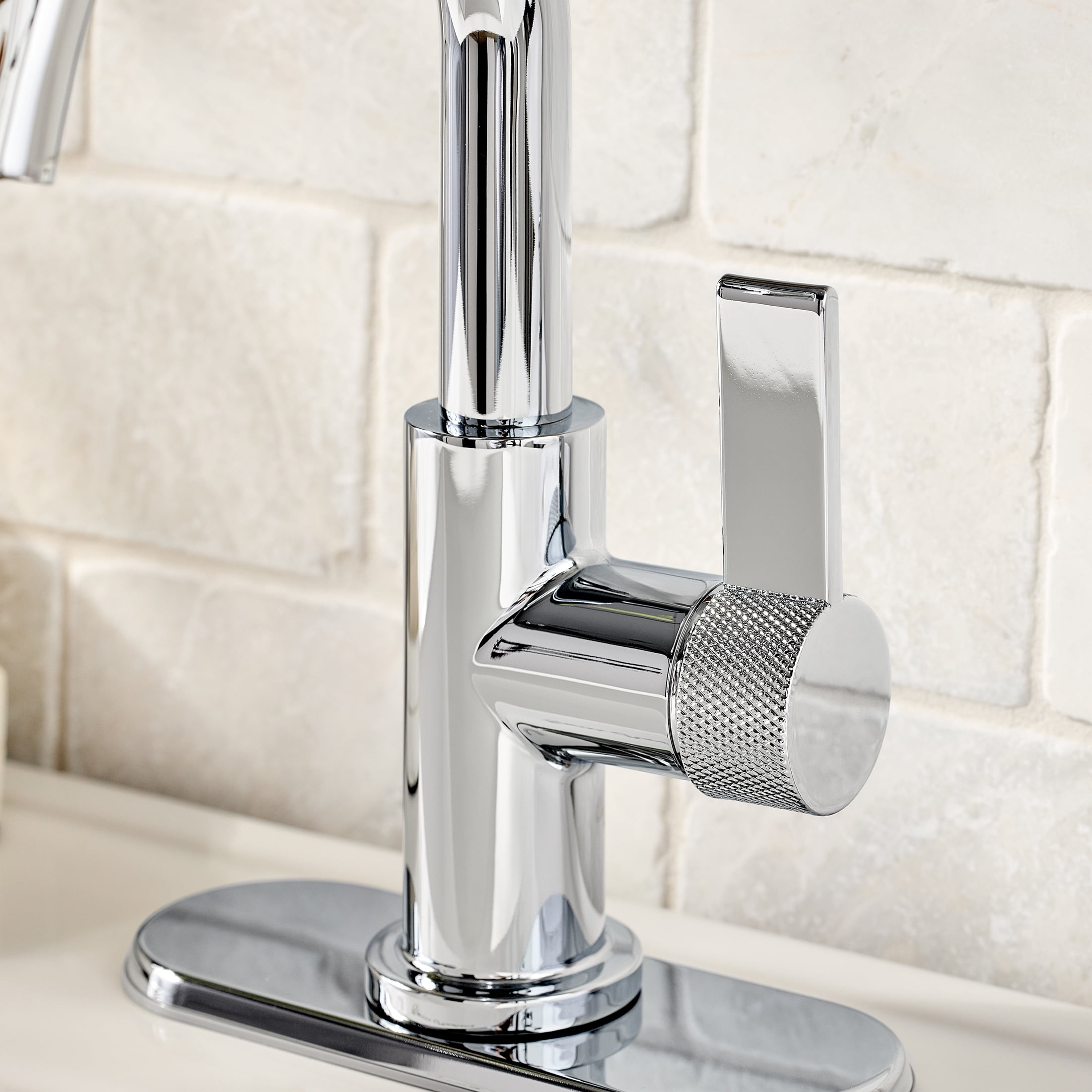Better Homes & Gardens Chrome Single Handle High-Arc Bathroom Faucet with Knurled Handle