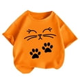 thumbnail image 2 of Piuwrlz T-Shirts Tops for Kids Girls Short Sweatshirt Sleeve Orange Size 110, 2 of 8