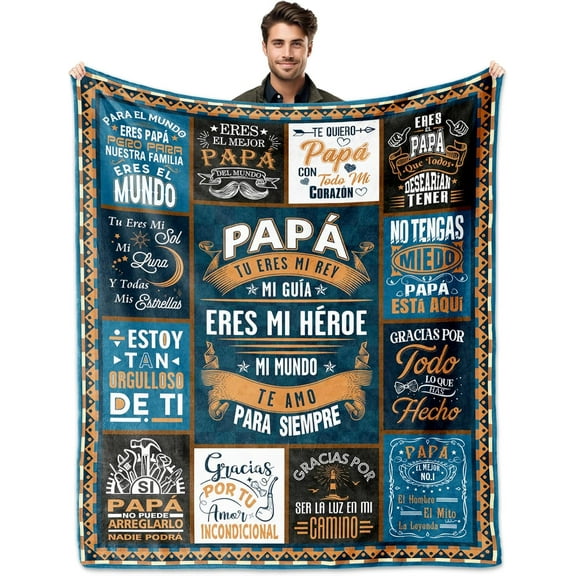 Regalos Para Papá, Regalo para Papá Día De Las Padres, Birthday Gift for Dad Blanket 60x50in, Father''s Day Dad Gifts from Daughter/Son, Dads Gifts in Spanish, Regalo De Cumpleaños/Navidad PaPá