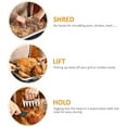 thumbnail image 6 of Metal Meat Claws,18/8 Stainless Steel Meat Forks with Wooden Handle, Meat Claws for Shredding, Pulling, Handing, Lifting & Serving Pork, Turkey, Chicken, Brisket, 6 of 8