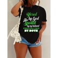 thumbnail image 1 of Vibrant Blessed Print Crew Neck T-Shirt - Soft, Breathable, Short Sleeve, Relaxed Fit, Casual Spring & Summer Essential Women's Comfortable Clothing for Everyday Wear, 1 of 6