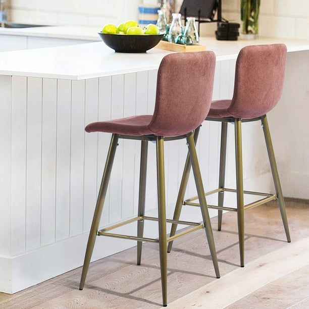 Counter Stools Gold Legs C Fabric, Short Counter Stools With Back