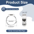 thumbnail image 2 of PEX Crimp Rings Single Ear Hose Clamps Stainless Steel Cinch Crimp Ring Pinch Clamps for Pex Tubing Pipe Fitting 1/2 Inch, 2 of 7