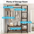 thumbnail image 5 of Tribesigns Garment Rack with 4-Tier Storage Shelves and 4 Hooks, Closet Organizer Coat Rack with Hang Rod for Bedroom, 5 of 7