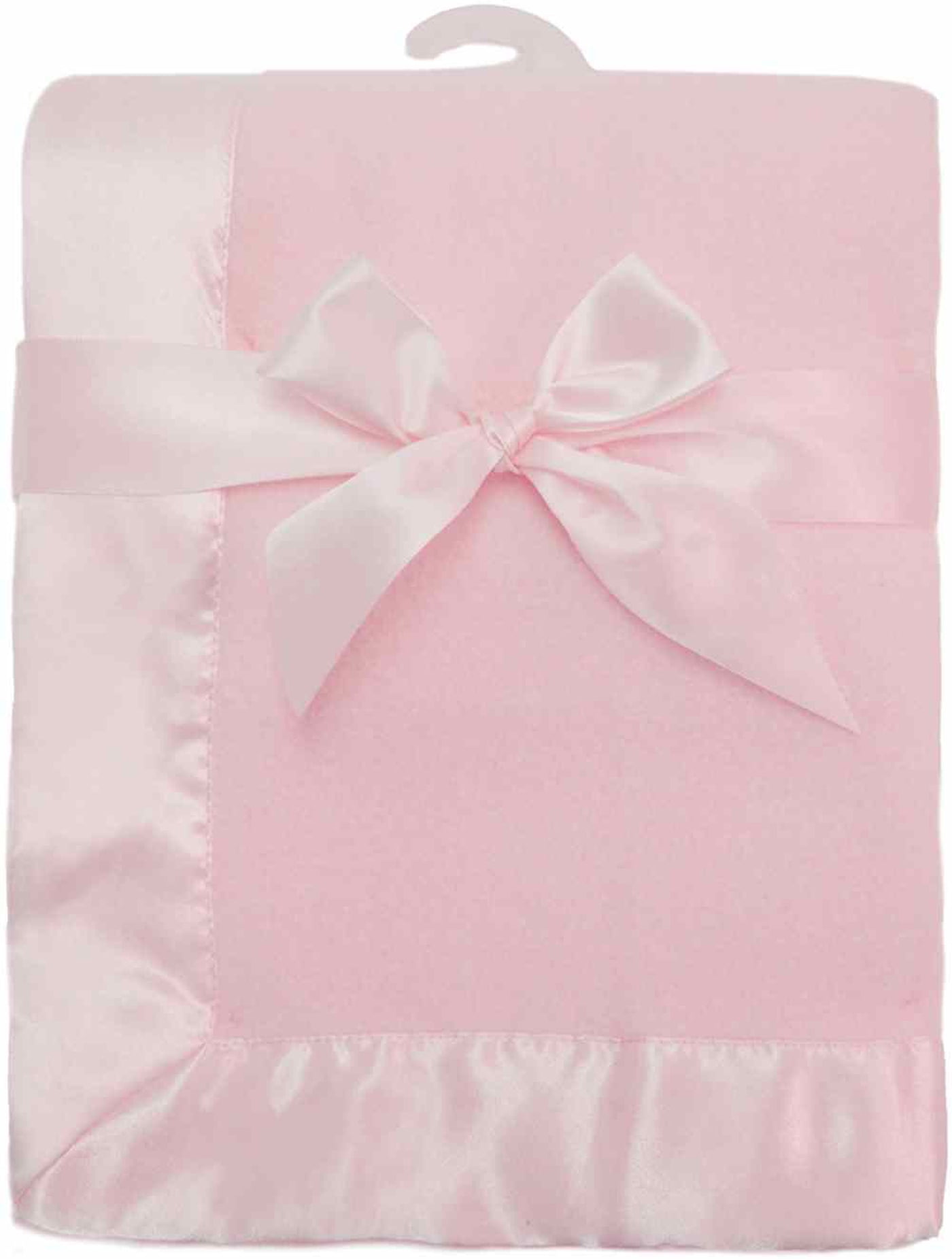 pink blanket with silk trim