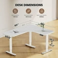 thumbnail image 2 of Flycity Electric L Shaped Standing Desk Adjustable Height, 63" x 55" Corner Stand Up Desk, Home Office Desk, Dual Motor Sit Stand Desk, Computer Desk with 3 Memory Preset & Lock, White, 2 of 16