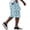 #01Light Blue, variant on Men Hawaiian Print Corduroy Cargo Shorts Drawstring Elastic Waist Multi Pockets Knee Length Tropical Five Inch Shorts For Beach Vacation Camping