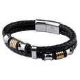 thumbnail image 2 of Pulsera para Hombre Original LUCKMAN, Piel Vegana y Acero Inoxidable, Modelo Nolan negro UNITALLA, 2 of 7