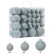 thumbnail image 4 of Set de Bolas de Navidad de Terciopelo de 46 piezas | Adornos de plástico marrón con flocos | Decoración resistente y inquebrantable con ganchos metálicos y cuerdas colgantes | Tamaño versátil para, 4 of 8