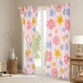 thumbnail image 3 of jejeloiu Kawaii Rainbow Daisy Curtains and Drapes,Cute Cartoon Flower Floral Black Out Curtains,Girl Pink Curtains Pack of 2 (52x63 Each) For Kids Teens,Ultra Soft Home Decor, 3 of 6