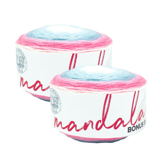 Lion Brand Yarn Mandala Bonus Bundle Unicorn Light Acrylic Yarn 2 Pack