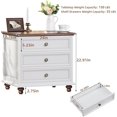 thumbnail image 2 of Brezey 24" Wide Farmhouse Night Stand,Large End Table with 3 Drawers & Metal Handle,Wood Dresser for Bedroom, White Bed Side Table Chest of Drawers Cabinet,Nightstand for Living Room,Closet, 2 of 16