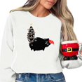 thumbnail image 1 of WEAIXIMIUNG Sweat à Capuche Rayé pour Femmes 3X Motif de Noël Mignon Col Rond Manches Longues pour Femmes Pull Décontracté de Vacances, 1 of 3