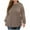 Brown, variant on Womens Long Sleeve Round Neck Shirts Basic Tee Fall Tops Outfits Clothes Plus Size Army Green XXXL