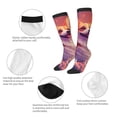 thumbnail image 3 of Disketp Sunset Cloud Corgi Print Unisex Contrast Color Stockings Lightweight Breathable Ventilation Ankle Contrast Color Stockings, Contrast Color Stockings for Daily, 3 of 6