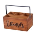 thumbnail image 3 of Elegante soporte para utensilios de cocina, organizador de madera para cocina. Marrón claro, 3 of 9