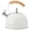 White, variant on CHUNTIAN Stainless Steel Water Kettle Wooden Handle Hemispherical Blue 3L Whistle Pot Induction Cooker Household Kitchen Supplies