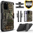 thumbnail image 1 of T-Mobile Revvl 5G Phone Case, [Not Fit Revvl 4], with [Tempered Glass Screen Protector Included] Shockproof Holster Built-in Kickstand with Rotatable Belt Clip Cover - Camo, 1 of 2