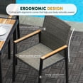 thumbnail image 7 of Segmart Outdoor Dining Set for 6 Person, Patio Table and Chairs Set with Textilene Armchairs & Swivel Chair, Conversation Furniture Set for Backyard, Poolside, Blue, 7 of 7