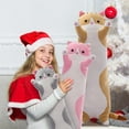 thumbnail image 7 of Cute Pink Cat Plush Long Body Pillow – Soft Cartoon Stuffed Animal, Kawaii Cuddle Toy Gift for Kids, Girls & Girlfriend, 19.7 Inch, 7 of 7