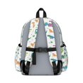 thumbnail image 3 of White Dinosaurs Colorful Leaves Pattern Cute School Backpack with Padded Back and Adjustable Shoulder Straps 13.4"x11"x4.7", 3 of 5