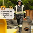 thumbnail image 5 of Pioneer Hi Vis Waterproof Lightweight Rainsuit - Work Safety Hooded Jacket and Bib Pants - Adjustable Pant Length - Black, 5 of 9