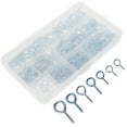 thumbnail image 1 of HONMEET 210Pcs Silver Threaded Metal Eye Screw Hooks for High Performance 6.9x3.9x0.9in, 1 of 8
