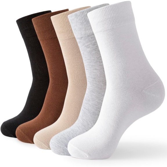 Crew Socks for Women, Thin Cotton Casual Soft Aesthetic Womens Socks 5 Pairs
