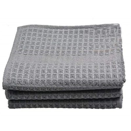 sinland 400 gsm microfiber waffle weave kitchen towels drying cloth 3 pack 16inch x 26inch grey