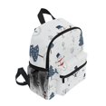 thumbnail image 2 of FORMRS School Backpack with Front Zippered Pocket 12" Student Travel Daypack, Blue Cartoon Snowmen, 2 of 6