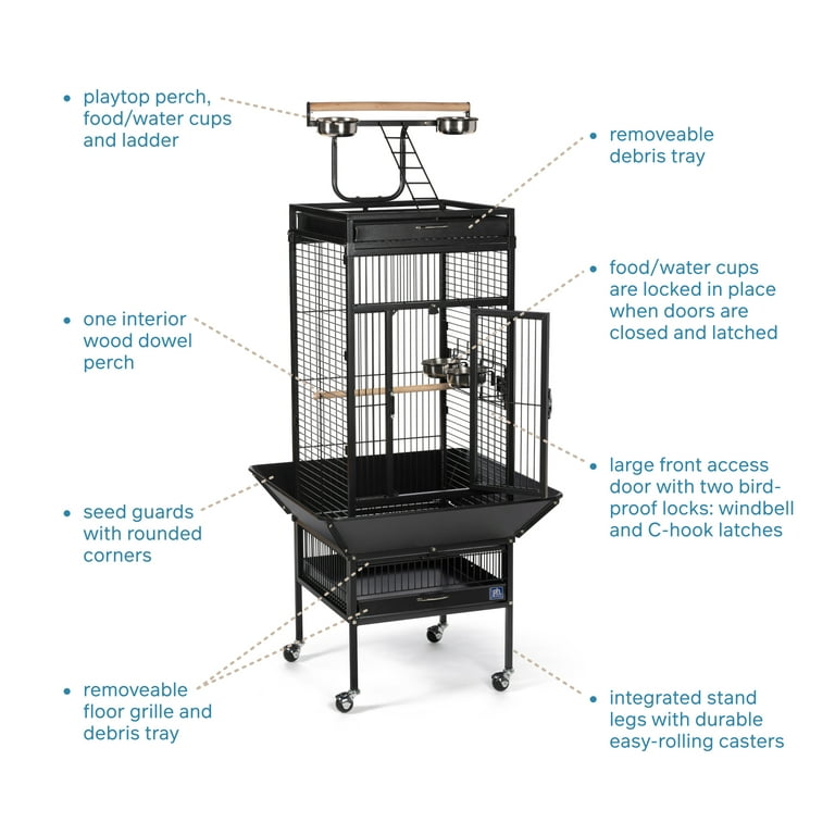 Prevue Pet Products Select Signature Wrought Iron Bird Cage, Black
