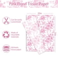 thumbnail image 2 of Papel de seda AnyDesign con estampado floral rosa, 60 hojas, 35 x 50 cm, 2 of 7