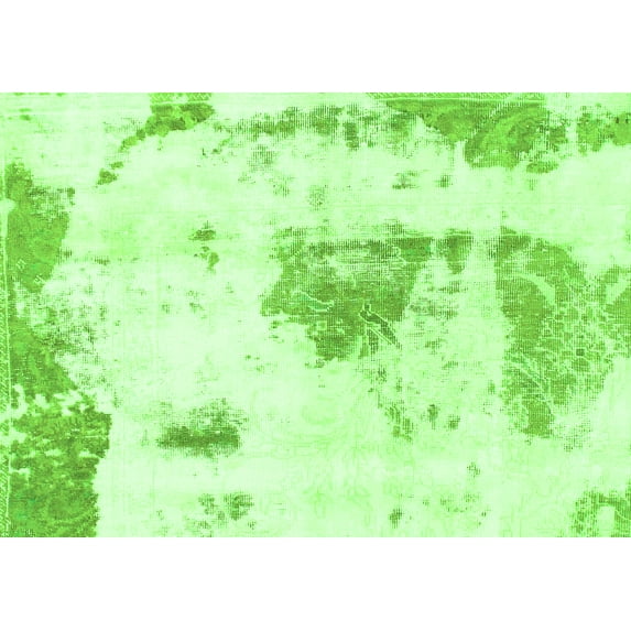 Ahgly Company Indoor Rectangle Abstract Green Modern Area Rugs, 2' x 4'