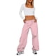 thumbnail image 2 of TRKIYQC Pantalones casuales para mujer con cordón elástico en la cintura, versión suelta de color sólido Ropa de primavera TRKIYQC moda, 2 of 7