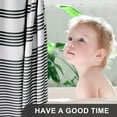 thumbnail image 2 of Shower Curtain, Striped Black Fabric Shower Curtain Set with 12 Shower Curtain Hooks, Rustic Cloth Black and White Shower Curtain, Farmhouse Bathroom Shower Curtain Sets, 72x84 Inches, 2 of 6
