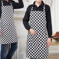 thumbnail image 5 of Yesbay Striped Plaid Long Man Women Waist Apron with Pocket Catering Chef Waiter Bar-Red Pepper, 5 of 6