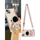 thumbnail image 2 of Funda blanda con soporte telescópico de astronauta chapado para iPhone, carcasa con cordón cruzado para iPhone 11, 13, 12, 14 Pro, XS Max, XR, XS, X, 7, 8 Plus, 2 of 4