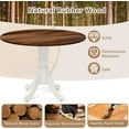 thumbnail image 4 of 40-inch Round Dining Table, Rubber Wood Kitchen Dinette Table for 4 with Circle Tabletop & Pedestal Base, Mid Century Modern Dinette for Gathering, Leisure, Apartment, Bar (Walnut & White), 4 of 9